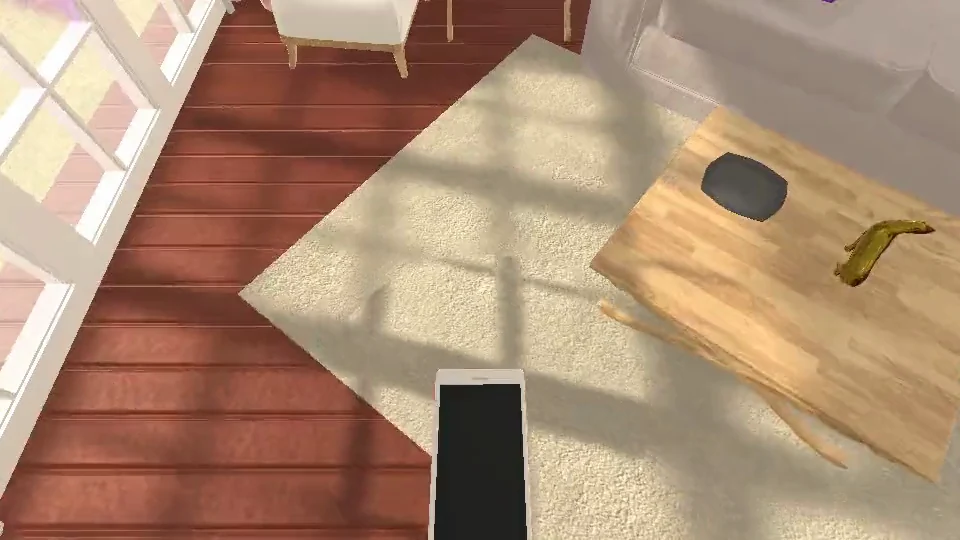 First-person exploration of a household environment in the long-context ∞-THOR benchmark.